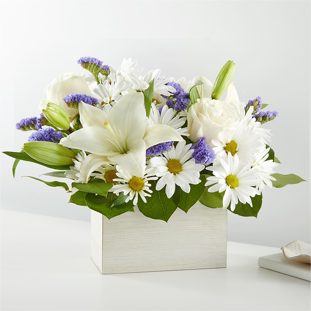 Beyond Blue Box Bouquet – CAMPBELL ROSES & PLANTS LTD CO, Fort Campbell KY