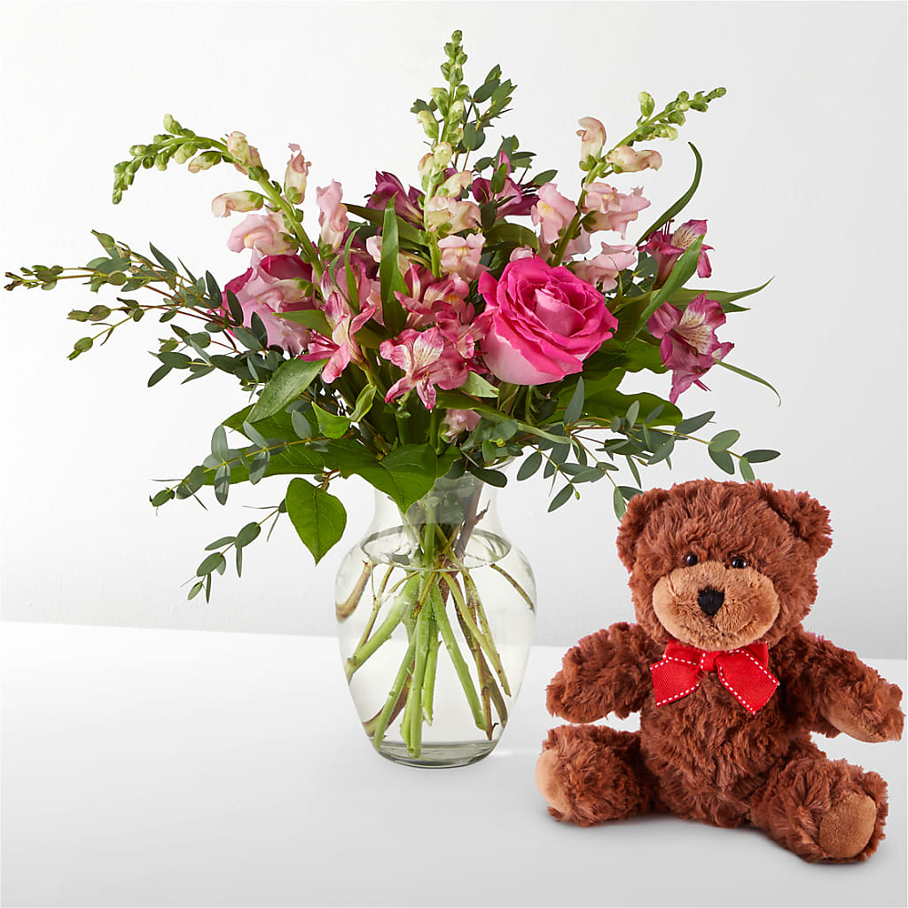 Happily Ever After Bouquet & Bear Set – CAMPBELL ROSES & PLANTS LTD CO, Fort Campbell KY