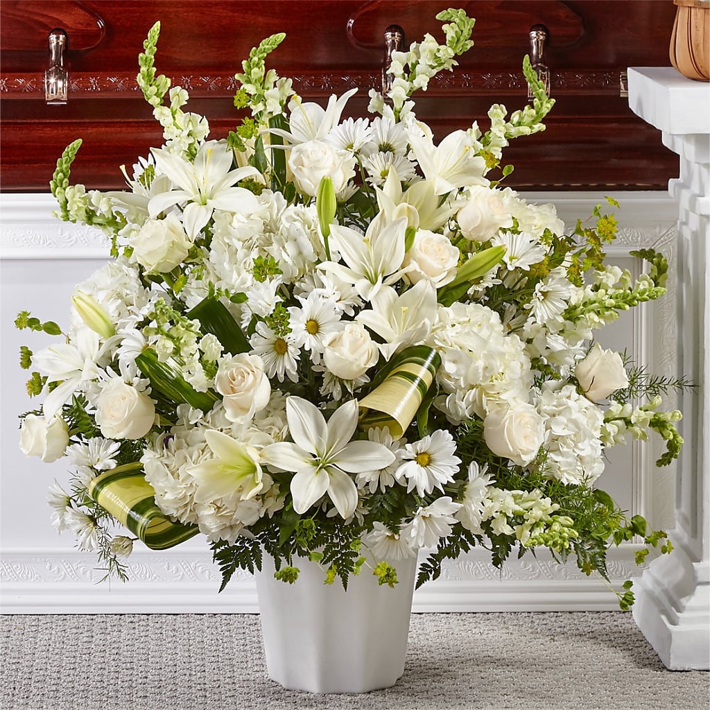 Thoughts of Tranquility Floor Basket – CAMPBELL ROSES & PLANTS LTD CO, Fort Campbell KY