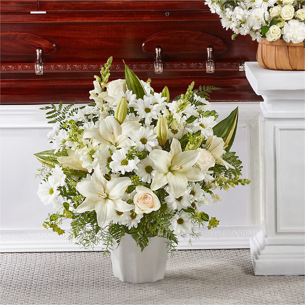 Thoughts of Tranquility Floor Basket – CAMPBELL ROSES & PLANTS LTD CO, Fort Campbell KY