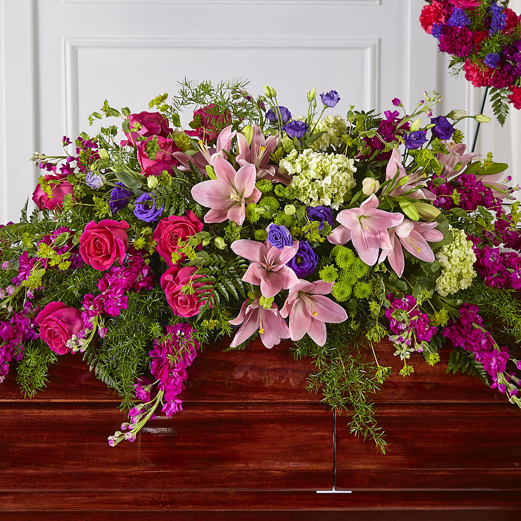 Radiant Tribute Casket Spray – CAMPBELL ROSES & PLANTS LTD CO, Fort Campbell KY
