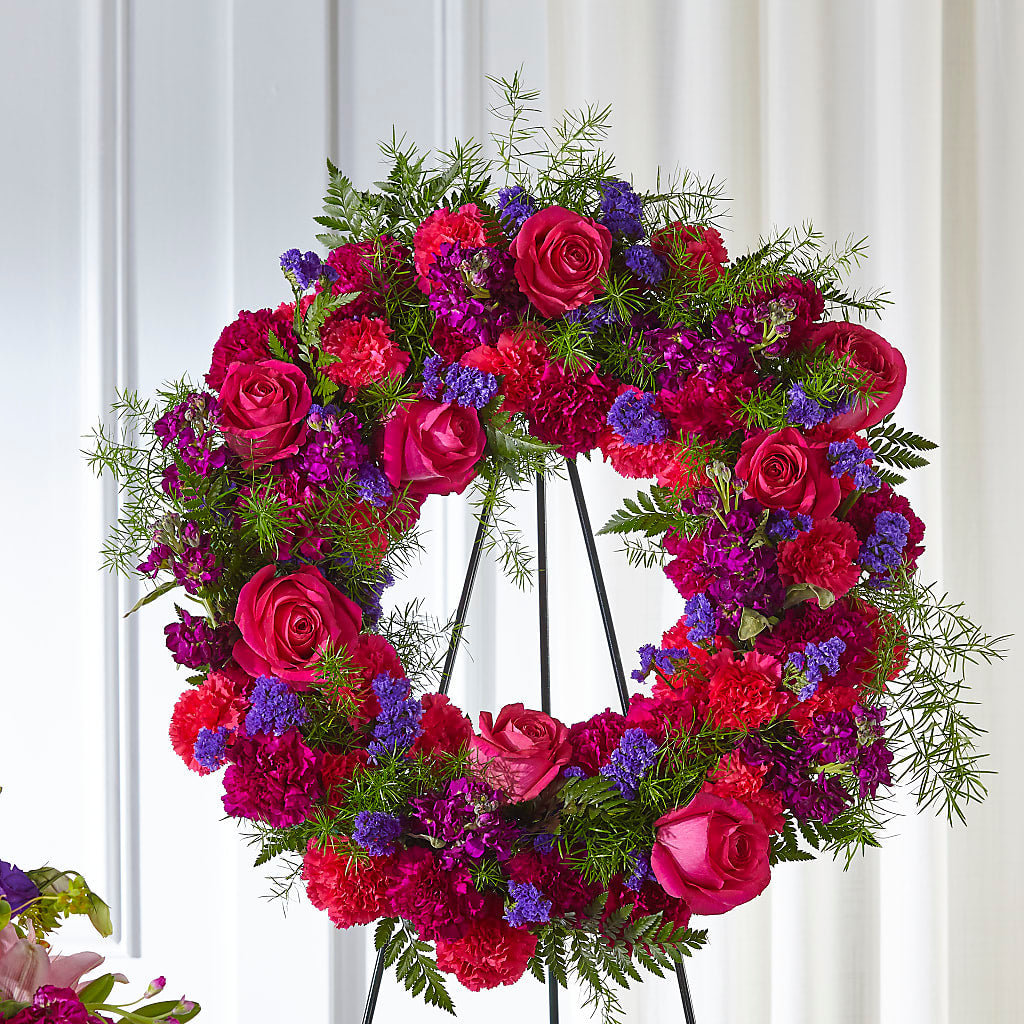 Calming Colors Wreath – CAMPBELL ROSES & PLANTS LTD CO, Fort Campbell KY