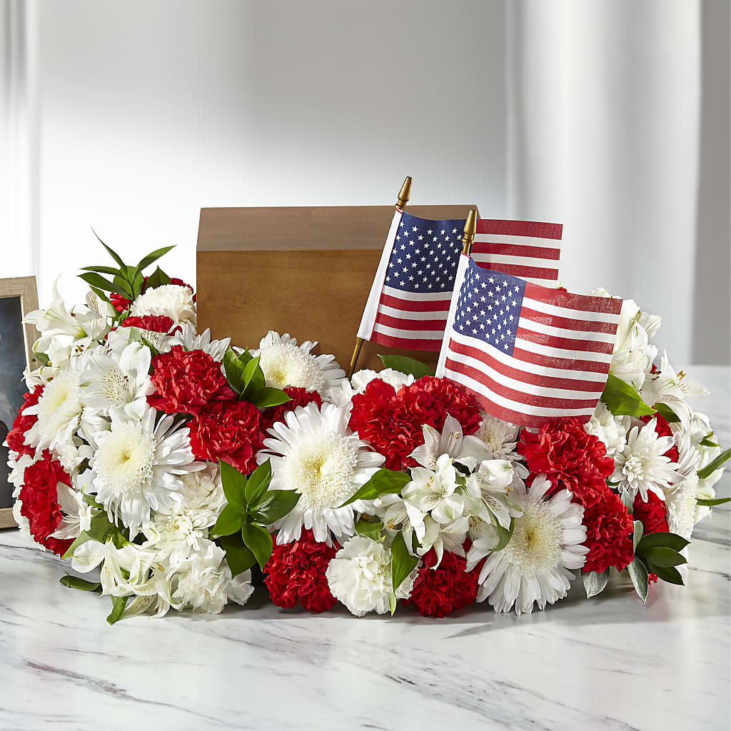 Spirit of Patriotism Cremation Adornment – CAMPBELL ROSES & PLANTS LTD CO, Fort Campbell KY