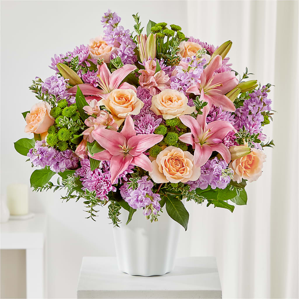 Supportive Embrace Tabletop Basket – CAMPBELL ROSES & PLANTS LTD CO, Fort Campbell KY