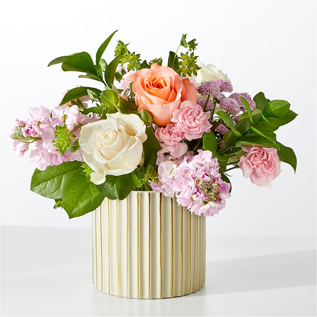 French Market Bouquet with Ivory Vase – CAMPBELL ROSES & PLANTS LTD CO, Fort Campbell KY