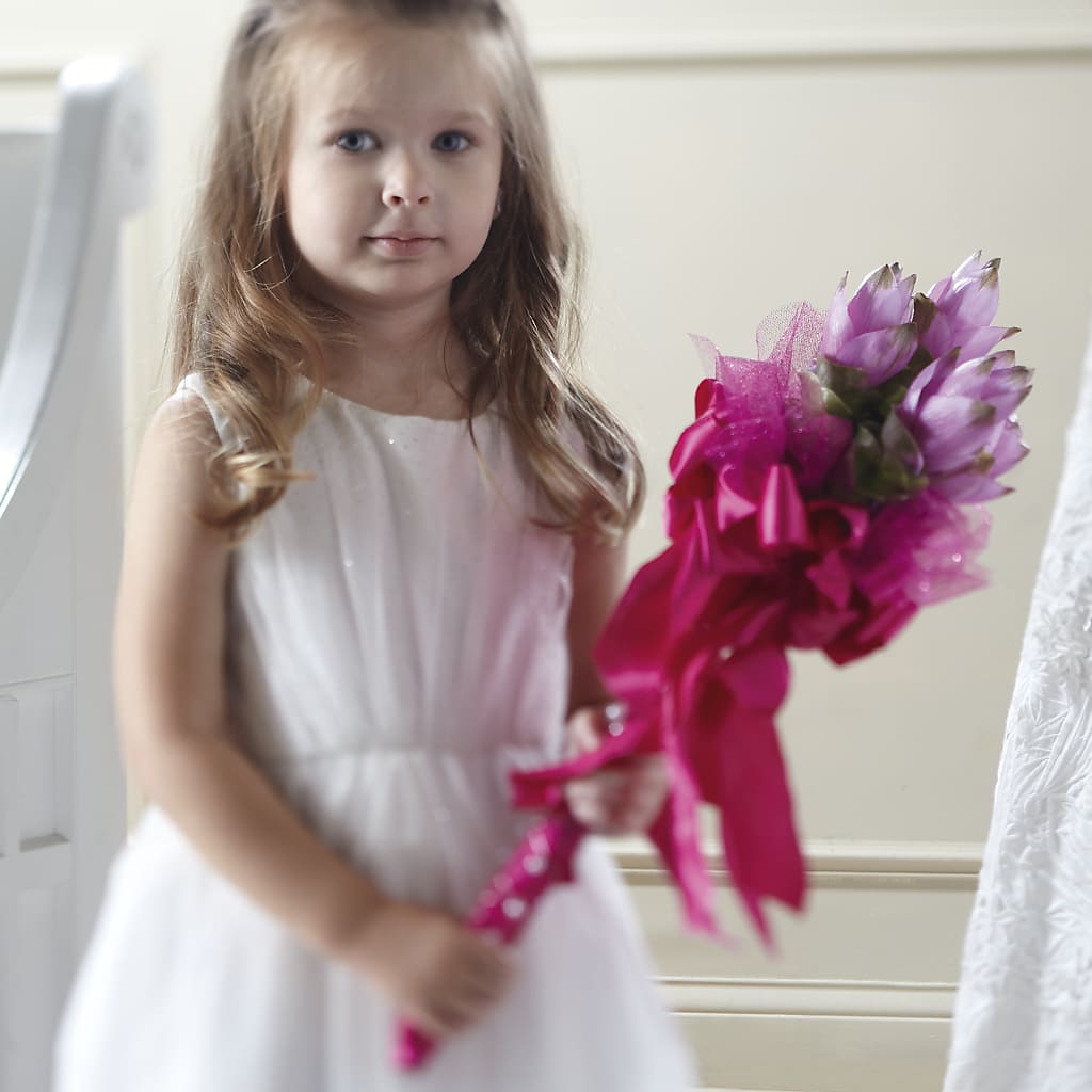 Sparkle Pink Flower Girl Bouquet – CAMPBELL ROSES & PLANTS LTD CO, Fort Campbell KY