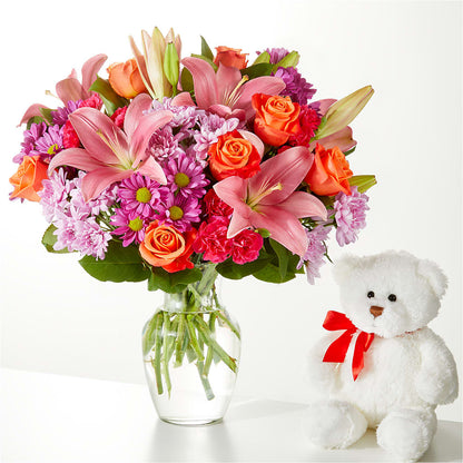 One and Only Bouquet and Bear Bundle – CAMPBELL ROSES & PLANTS LTD CO, Fort Campbell KY