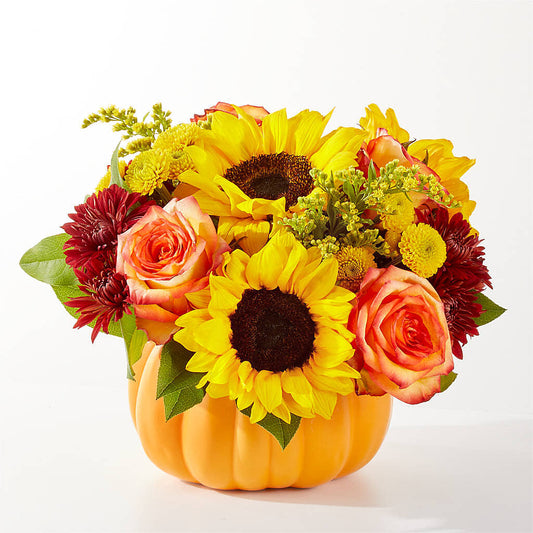 Golden Gourd Pumpkin Bouquet – CAMPBELL ROSES & PLANTS LTD CO, Fort Campbell KY