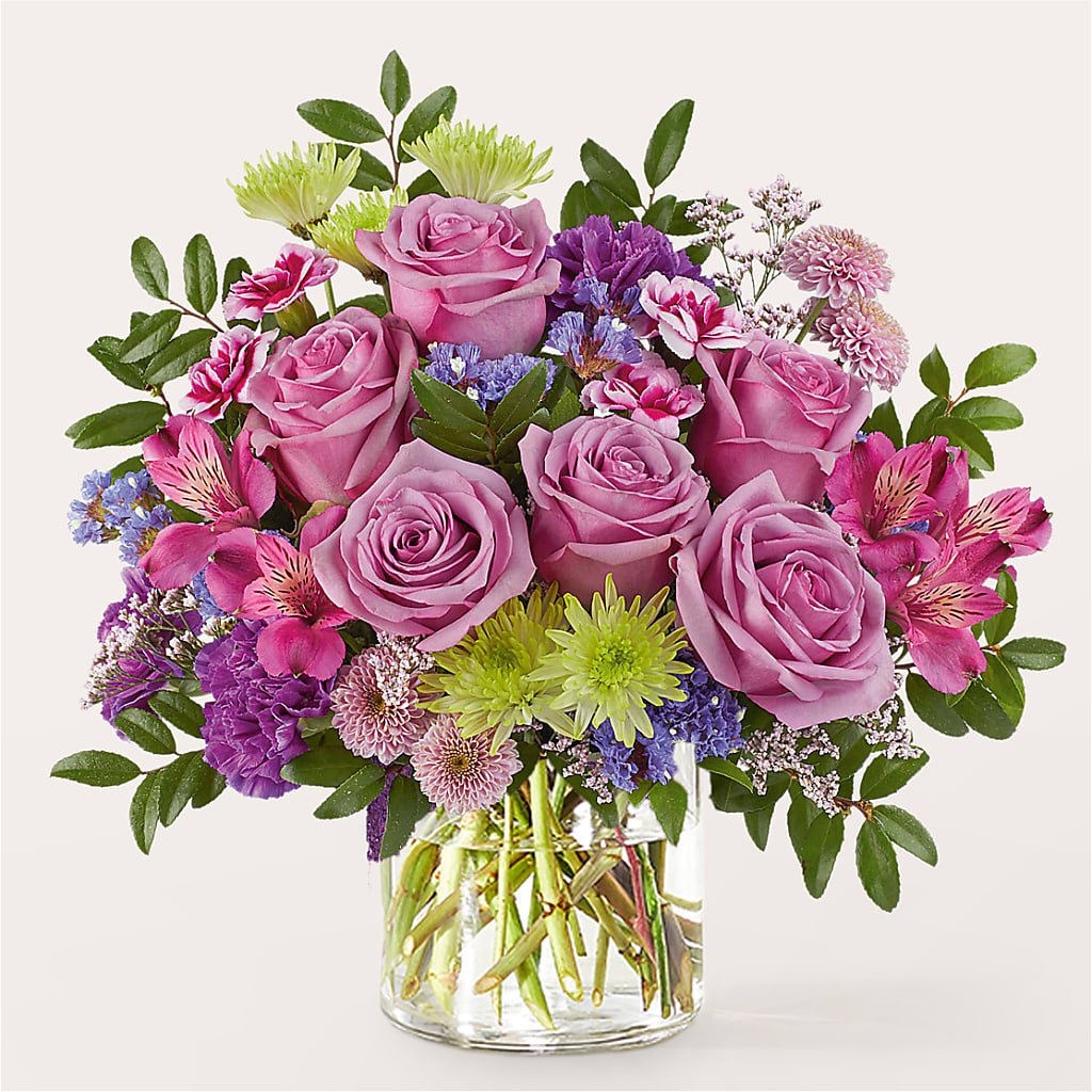 Glass Half Full Bouquet – CAMPBELL ROSES & PLANTS LTD CO, Fort Campbell KY