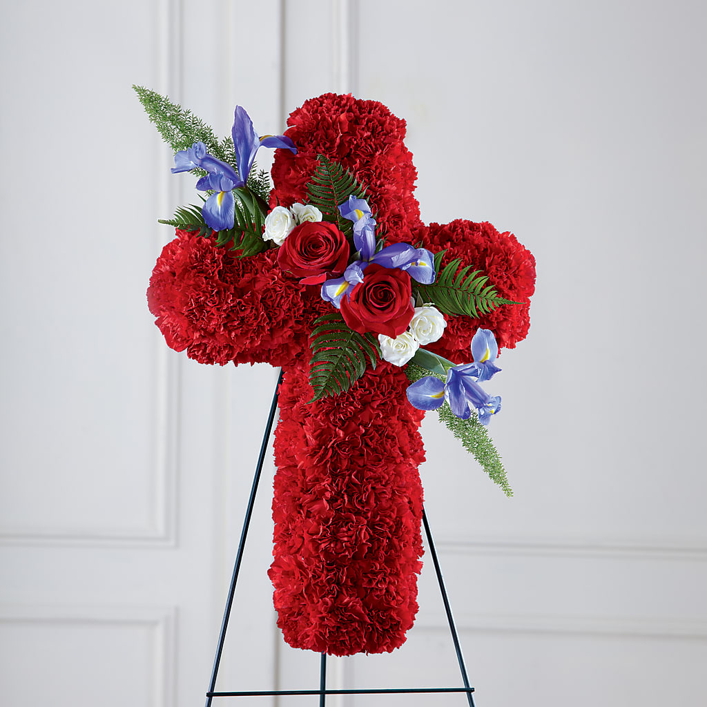 Faithful Hero Floral Cross – CAMPBELL ROSES & PLANTS LTD CO, Fort Campbell KY