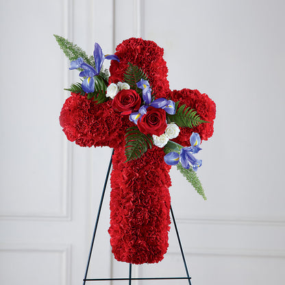 Faithful Hero Floral Cross – CAMPBELL ROSES & PLANTS LTD CO, Fort Campbell KY