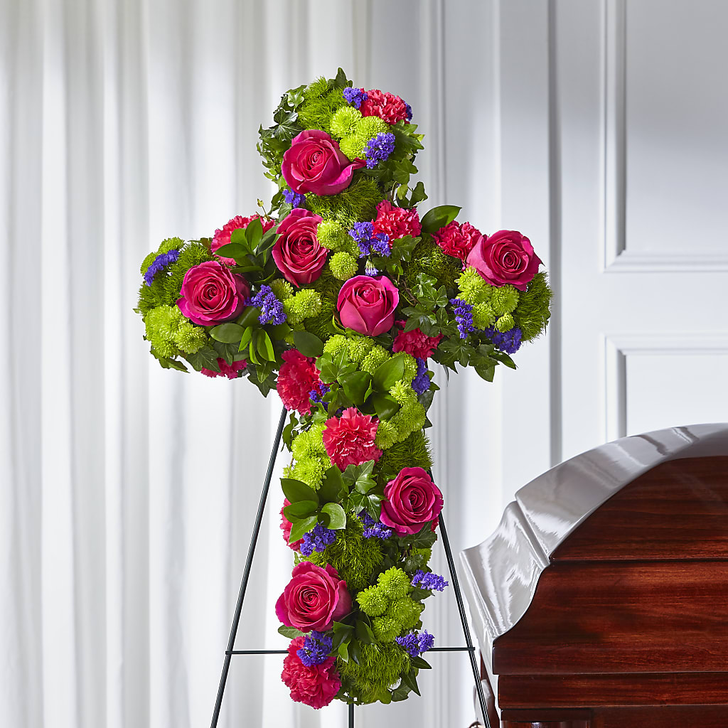 Tribute Rose Floral Cross – CAMPBELL ROSES & PLANTS LTD CO, Fort Campbell KY