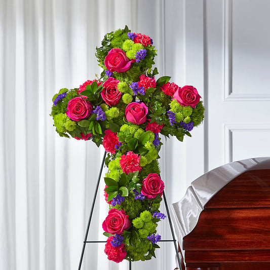 Tribute Rose Floral Cross – CAMPBELL ROSES & PLANTS LTD CO, Fort Campbell KY