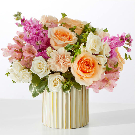 Paradise Bouquet with Ivory Vase – CAMPBELL ROSES & PLANTS LTD CO, Fort Campbell KY