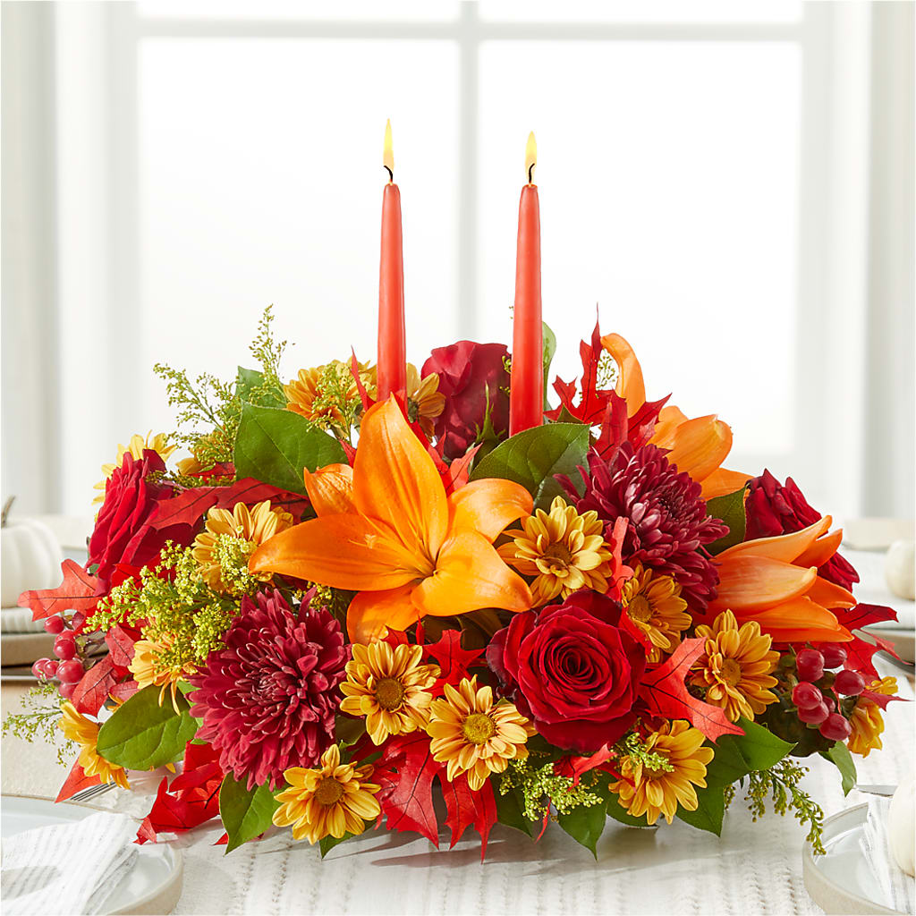 Autumn's Embrace Centerpiece – CAMPBELL ROSES & PLANTS LTD CO, Fort Campbell KY