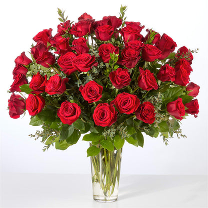 Forever Yours Fifty Stem Red Rose Bouquet – CAMPBELL ROSES & PLANTS LTD CO, Fort Campbell KY