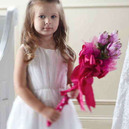 Sparkle Pink Flower Girl Bouquet – CAMPBELL ROSES & PLANTS LTD CO, Fort Campbell KY